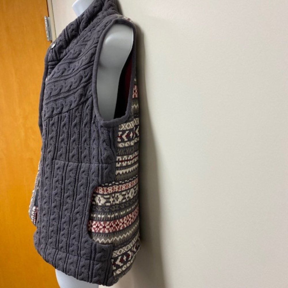 Bob Timberlake Bass Pro Shop Heavy Cable Knit Vest w/button and‎ zip front - Picture 6 of 9